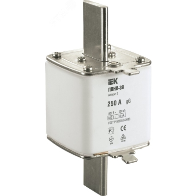 Плавкая вставка предохранителя ППНИ-39, габарит 3, 250А DPP50-250